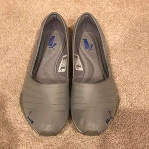 Puma Taupe gray ballet flat sneaker slip ons 10